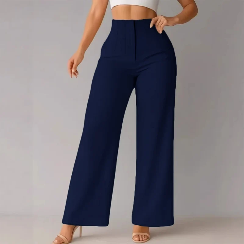 Women’s Solid Color Casual Wide Leg Pants - Image 17