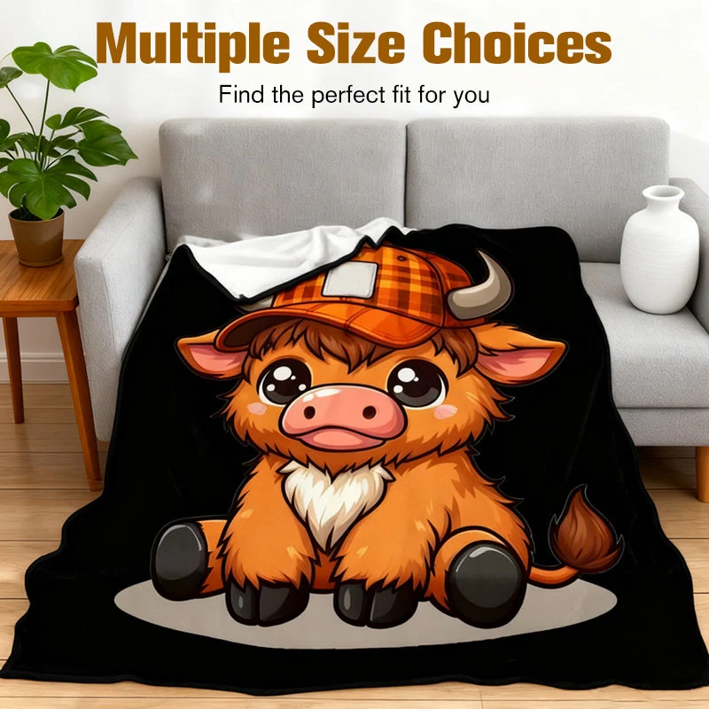 Soft & Cozy Cartoon Cow Blanket - Image 8