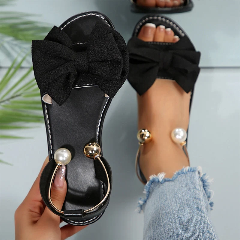 Stylish Pearl Ankle Strap Sandals - Image 10