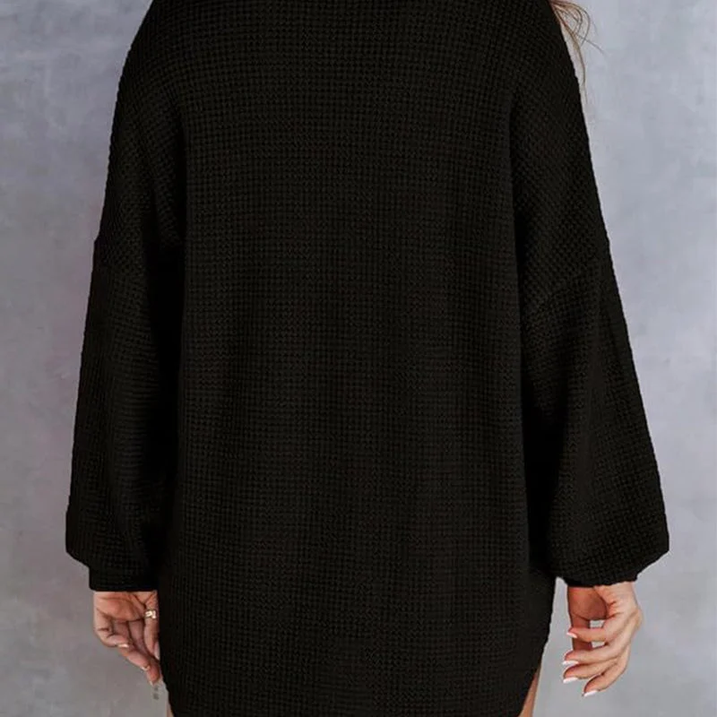 🌸Early Fall Specials 58% OFF🌸Women’s Loose Solid Color Waffle Knit Shirt - Image 5