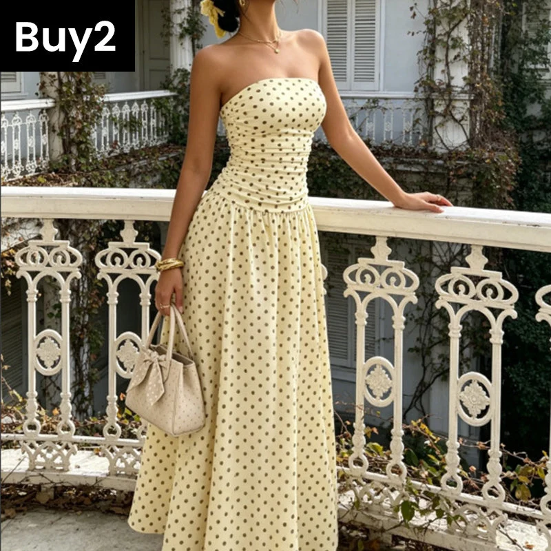 ✨ Women's Polka Dot Strapless Dress - Elegant Vacation Essential! ✨ - Image 6