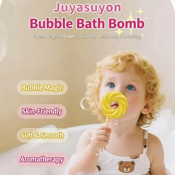 🍭Reusable Cute Lollipop Bath Bomb,Colorful Bubble Bath Ball for Fun Bath Time