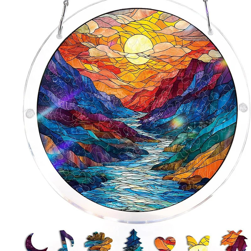 Acrylic Sunset & Sea Jigsaw Puzzle Window Hanging - Image 26
