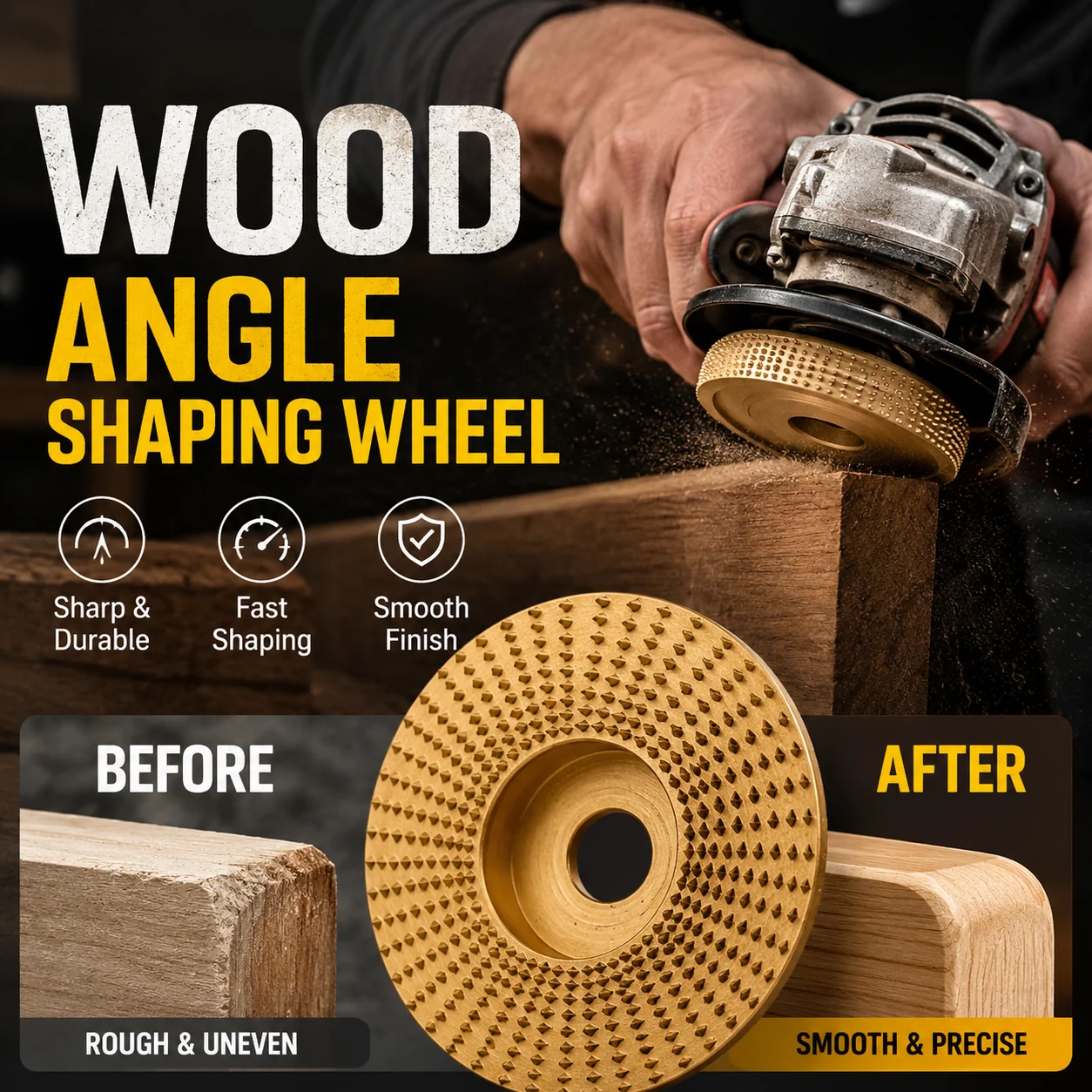 ⚙️ LIMITED-TIME 50% OFF! ✨ Wood Angle Shaping Wheel – Fast-Cut, Sharp, Wear-Resistant, for Angle Grinder ✨ - Image 4