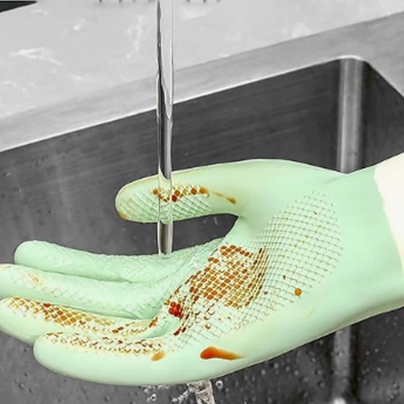 Reusable Non-Slip Dishwashing Cleaning Gloves - Image 2