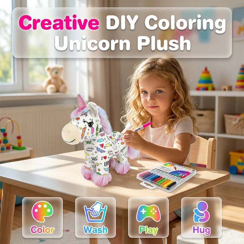 DIY Color-In Unicorn Plush Toy Kit - Image 5