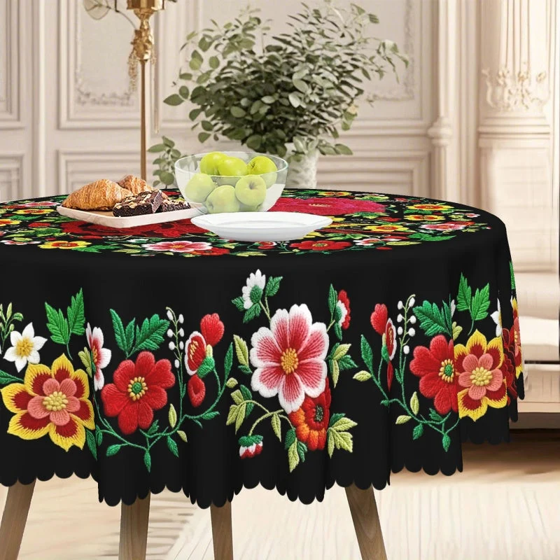 🏆Limited Time 60% Off! 💥Mexican Floral Tablecloth with Scalloped Edge - Image 8