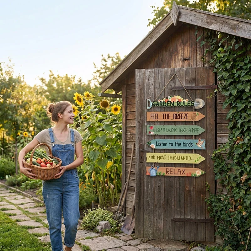 💖Limited-time 50% OFF🏡Rustic Wooden Garden Hanging Sign Wall Decor Plaque - Image 3