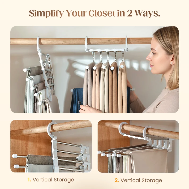 🔥Buy More Save More🔥Household Multifunctional Telescopic Folding Multi-layer Pants Storage Rack - Image 4