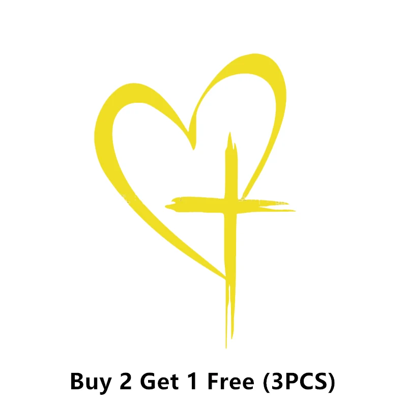 Glitter Heart Cross Car Decal Sticker - Image 27