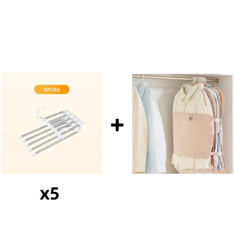 🔥Buy More Save More🔥Household Multifunctional Telescopic Folding Multi-layer Pants Storage Rack - Image 23