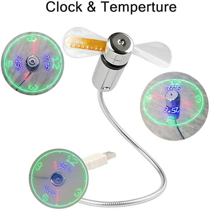 š„2026 Hot Sale 50% OFFš„USB Fan with LED Clock Lighting - Image 4