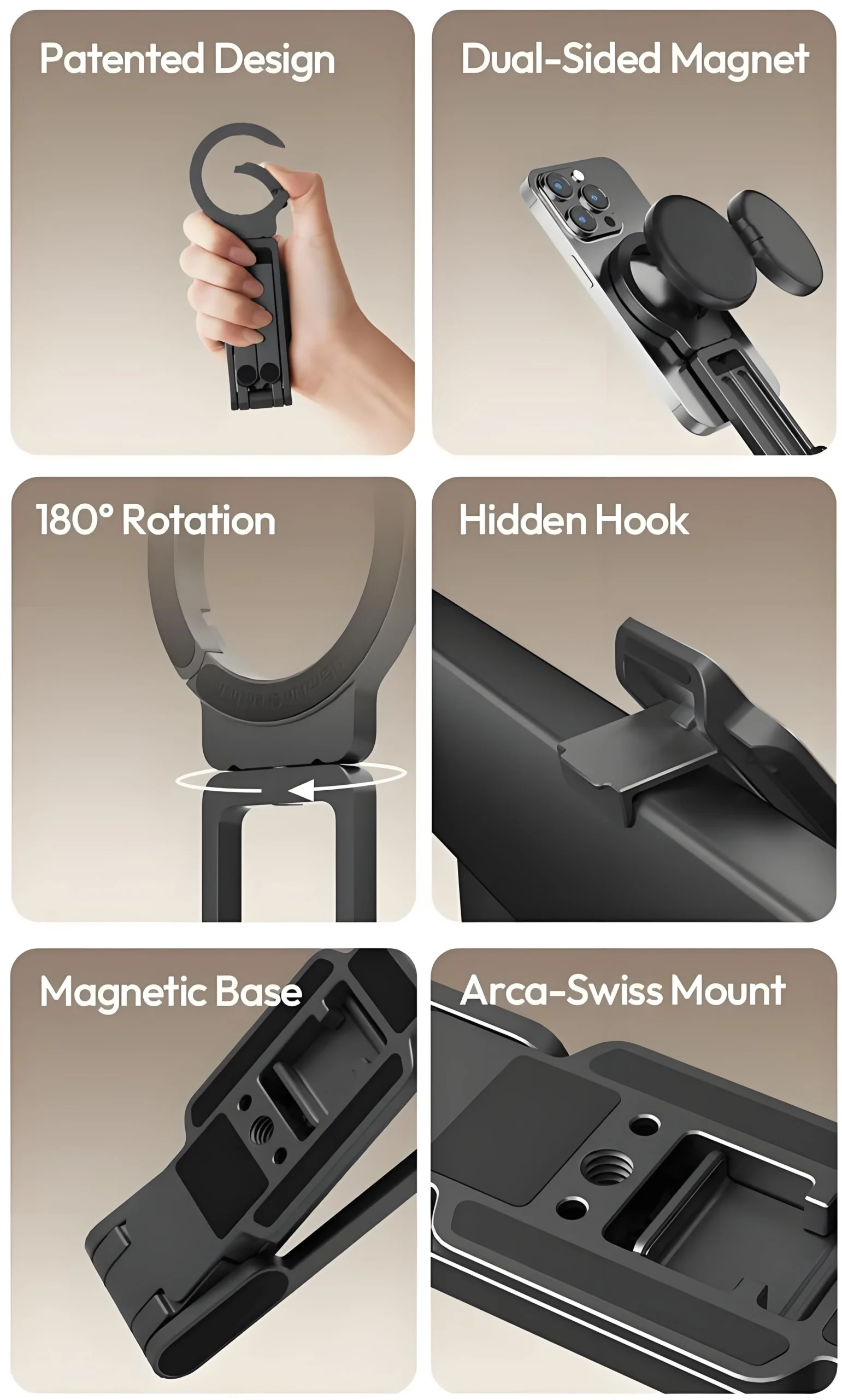 π’π’50% off!! β° Magnetic Mount β 5-in-1 Mini Tripod with Dual MagSafe Magnets, Foldable Hook & Arca-Swiss Base! π±π₯ - Image 9