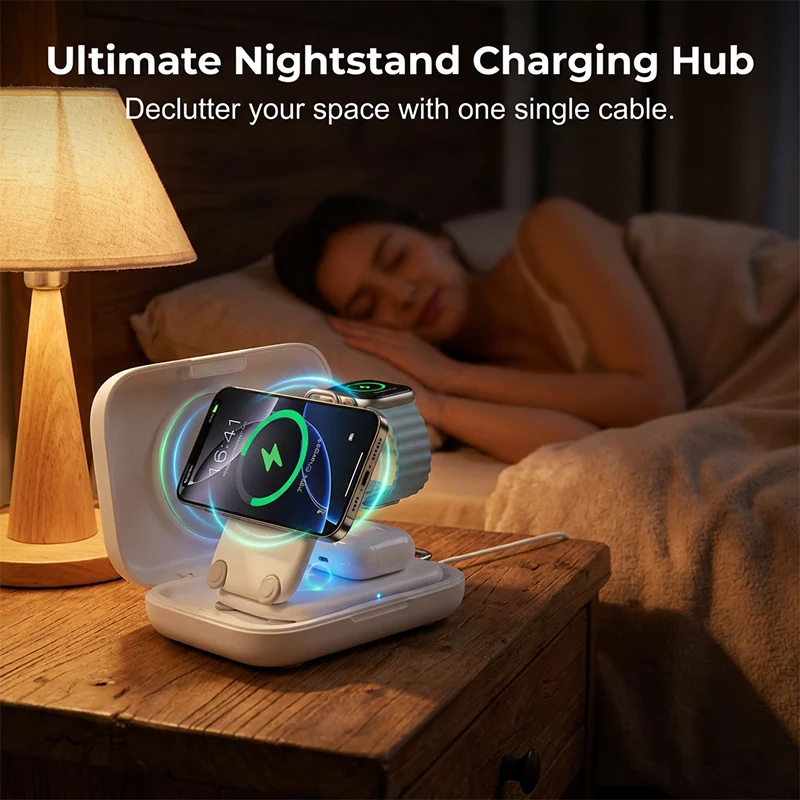 3-in-1 Foldable Magnetic Wireless Charger Stand - Image 3
