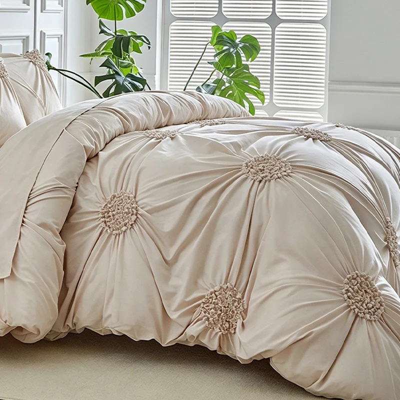 📢📢40% OFF !! ⏰Elegant Pinch Pleat Duvet Cover Set - Image 9