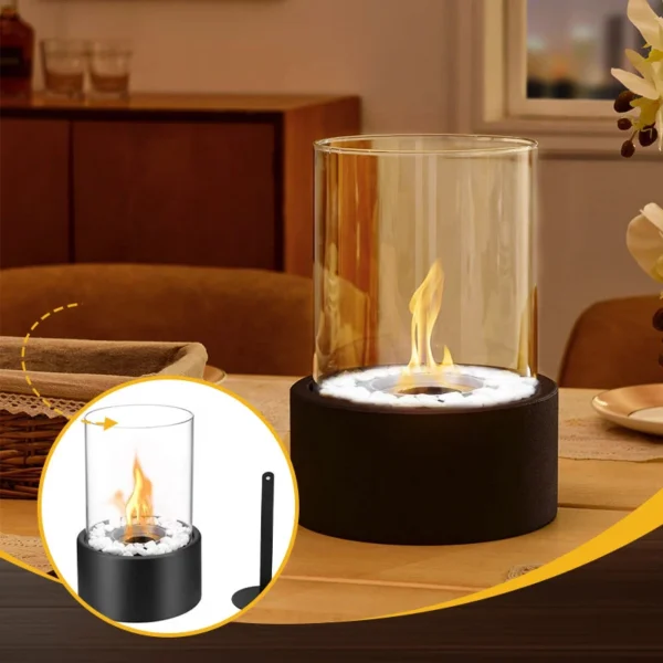 🔥 50% OFF! 🏠 Glass & Metal Tabletop Fireplace – Portable, Smoke-Free for Indoor & Outdoor Use, With Ethanol Burner & Cozy Decorative Accentuator for Your Home ✨