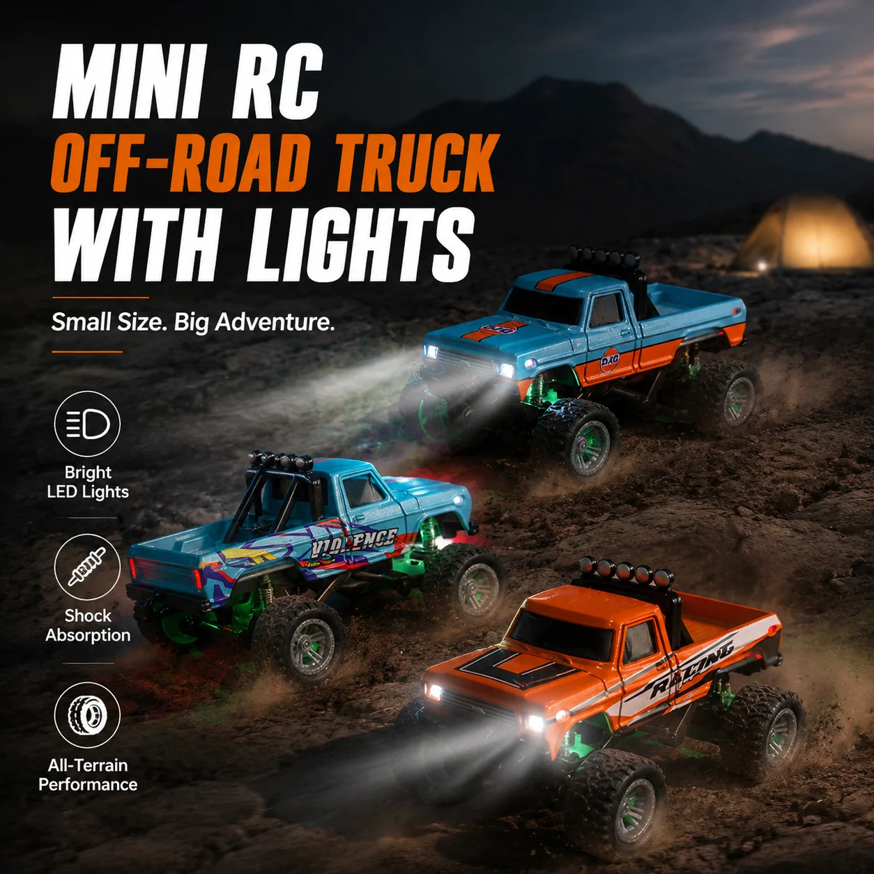๐HOT SALE 50% OFF! ๐๏ธ Mini RC Off-Road Truck with Lights - Image 6