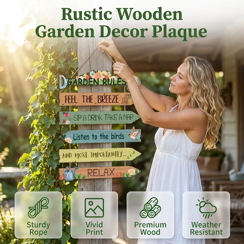 💖Limited-time 50% OFF🏡Rustic Wooden Garden Hanging Sign Wall Decor Plaque