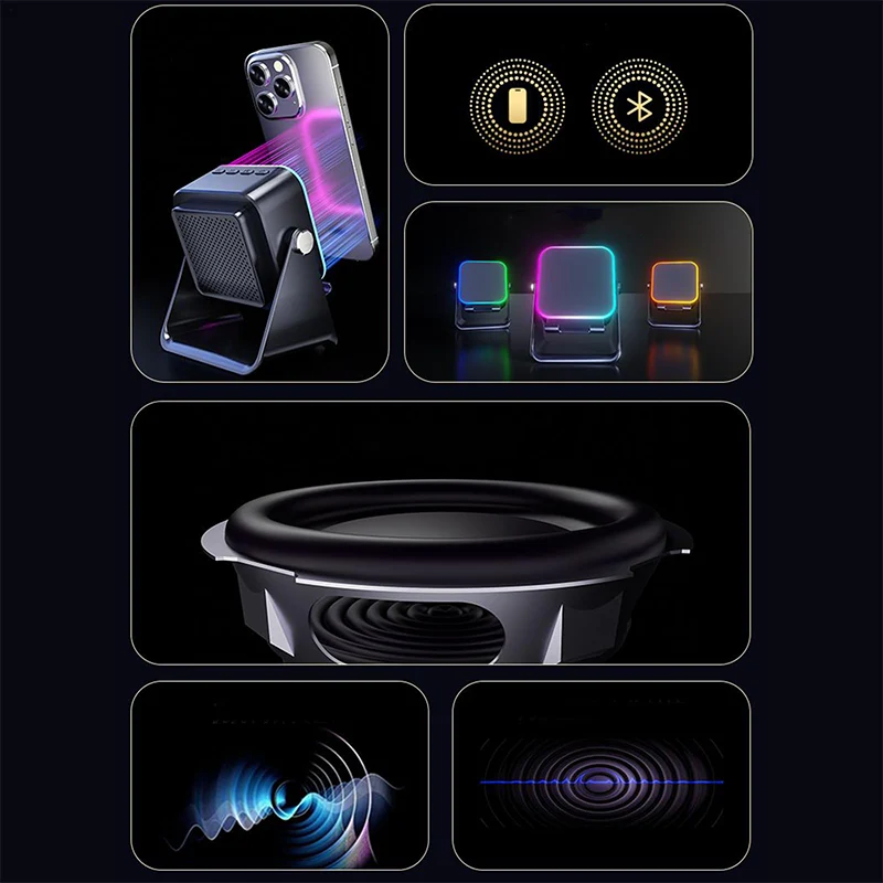 š„Last day of the limited-time 50% off sale!š„5-in-1 Wireless Induction Bluetooth Speaker with Adjustable Phone Stand - Image 4