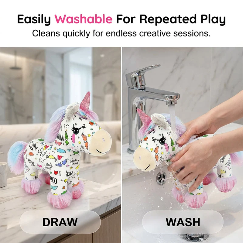 DIY Color-In Unicorn Plush Toy Kit - Image 4