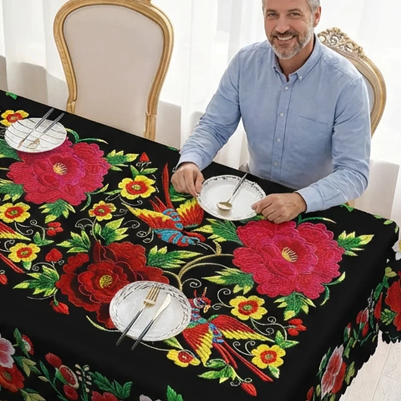 🏆Limited Time 60% Off! 💥Mexican Floral Tablecloth with Scalloped Edge - Image 4