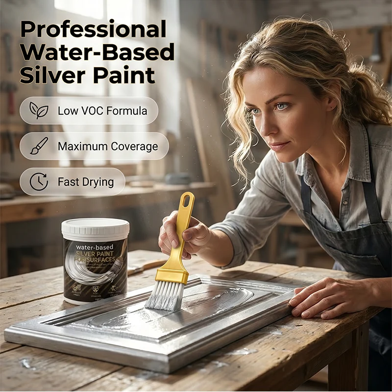 Water-Based Silver Paint for Metal & Wood - Image 7