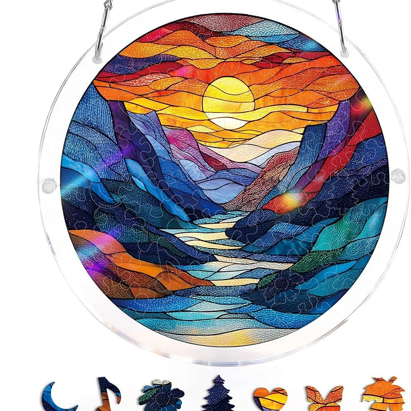 Acrylic Sunset & Sea Jigsaw Puzzle Window Hanging - Image 7