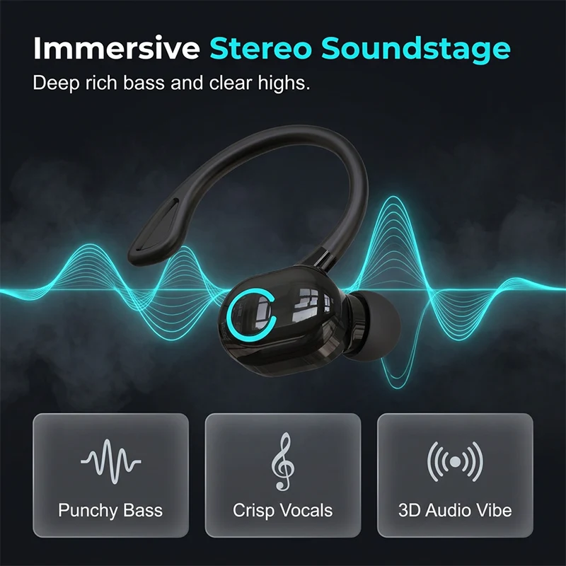 Wireless Earhook Bluetooth 5.2 Earbud Stereo Sports Earphone - სურათი 5