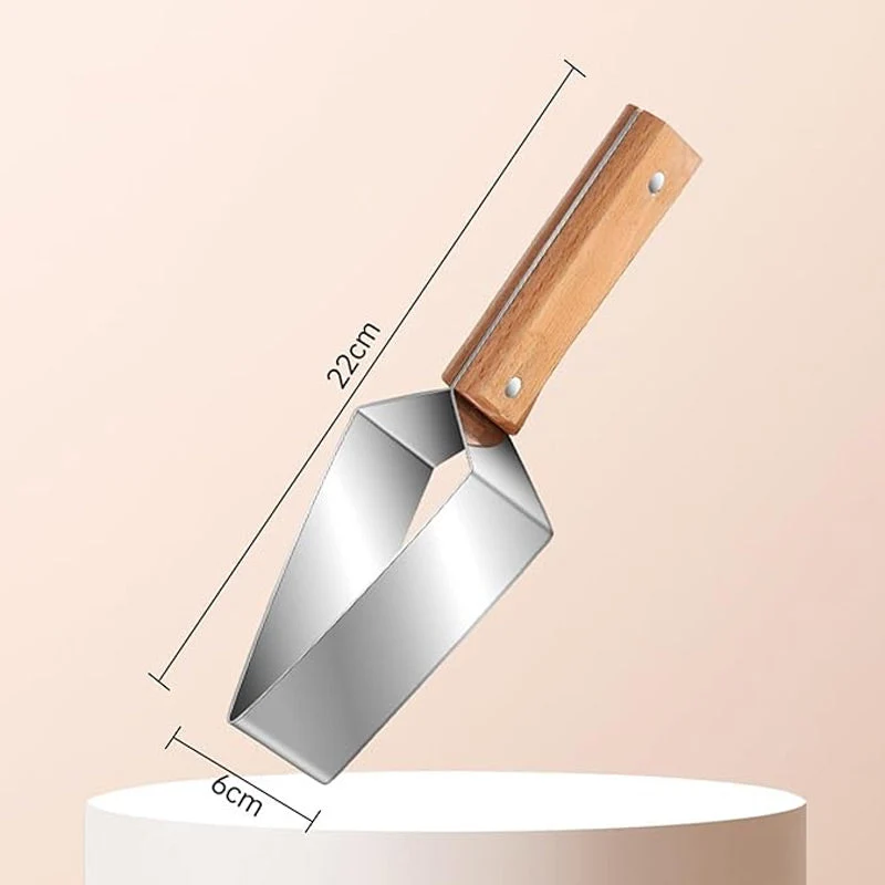 Triangle Stainless Steel Fruit Cutter with Wood Handle for Kitchen - Image 8