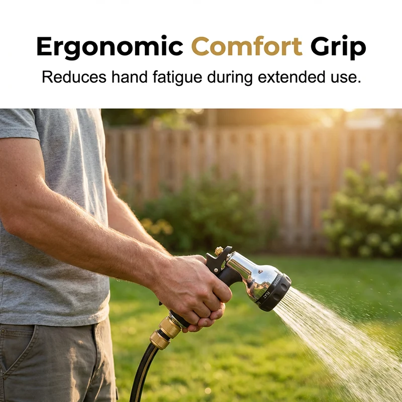 Heavy-Duty Metal Garden Hose Nozzle Sprayer - სურათი 4