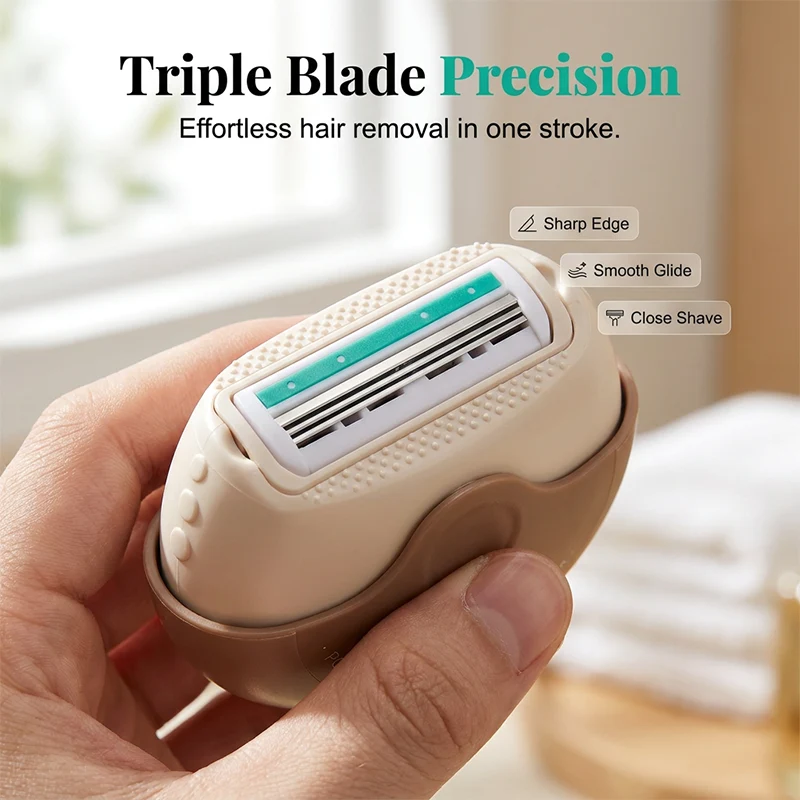Portable 3-Layer Hair Shaver with Rotating Cover - Image 2