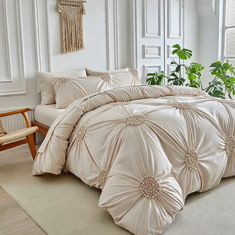 📢📢40% OFF !! ⏰Elegant Pinch Pleat Duvet Cover Set - Image 8