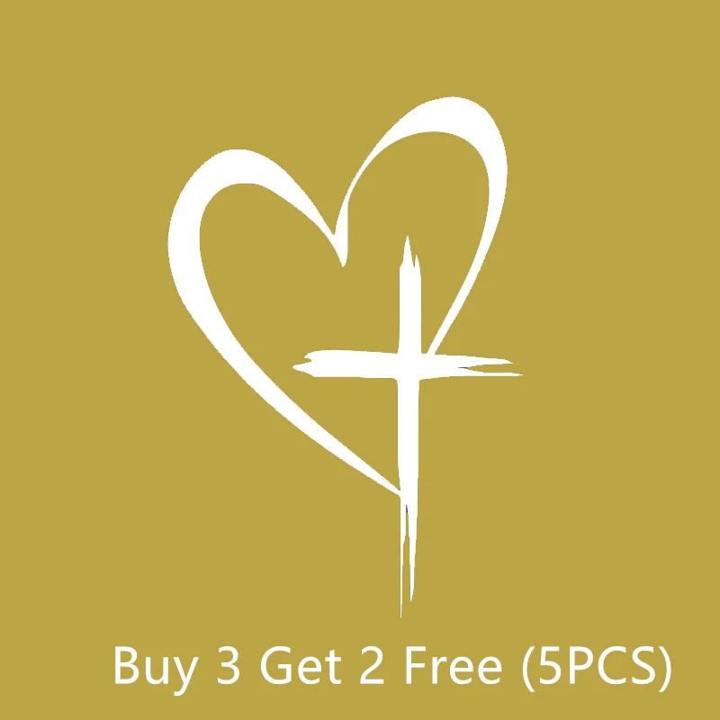 Glitter Heart Cross Car Decal Sticker - Image 35