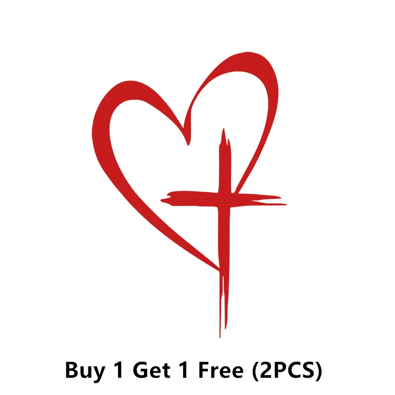 Glitter Heart Cross Car Decal Sticker - Image 20