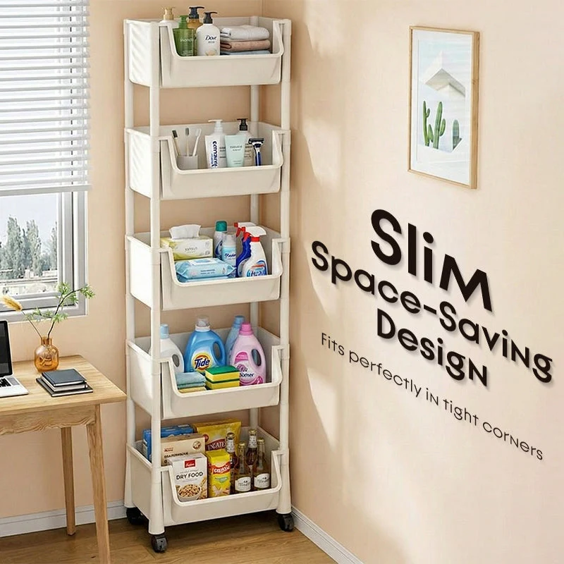 Multi-Tier Rolling Storage Cart for Narrow Spaces - Image 8