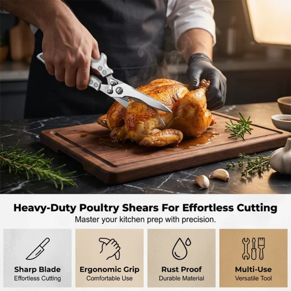 ✂️🍗 Heavy-Duty Multi-functional Kitchen Shears – Cuts Like a Beast! 🔪💪