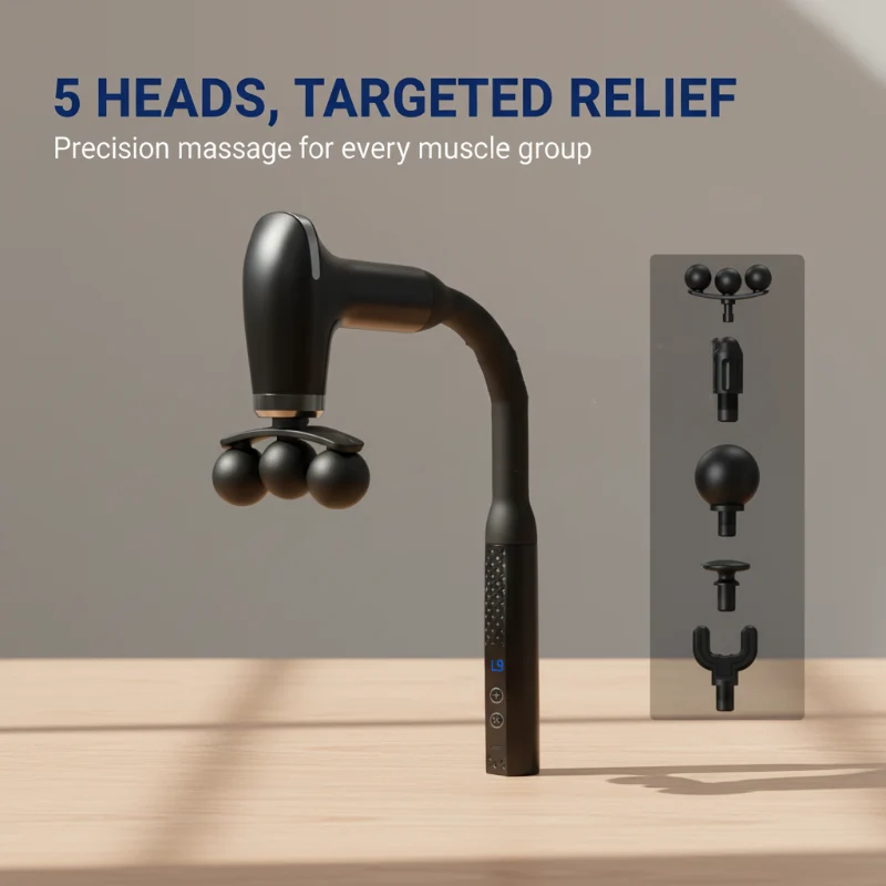 Long-Handle Percussion Massager with 5 Heads - Image 6