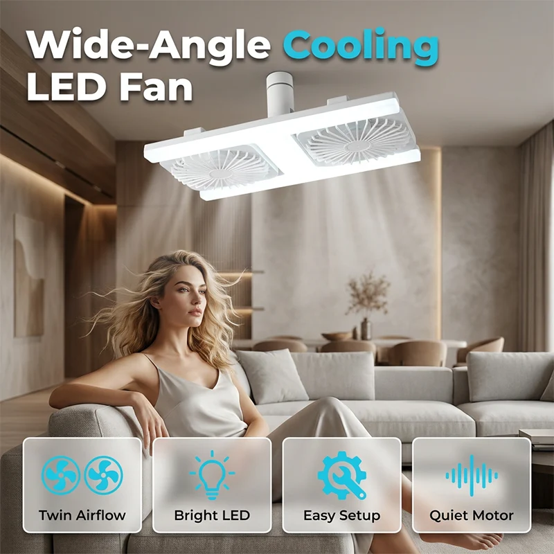š¢š¢50% OFF !!!ā°Modern 2-in-1 LED Ceiling Fan Light