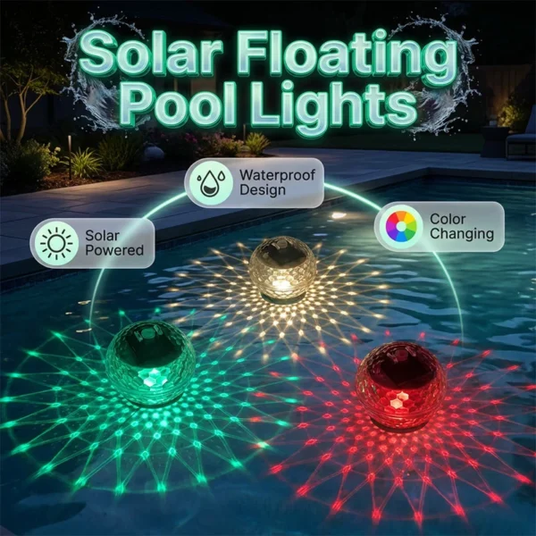 Solar-Powered Floating Pool Lights