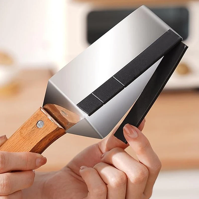 Triangle Stainless Steel Fruit Cutter with Wood Handle for Kitchen - Image 4