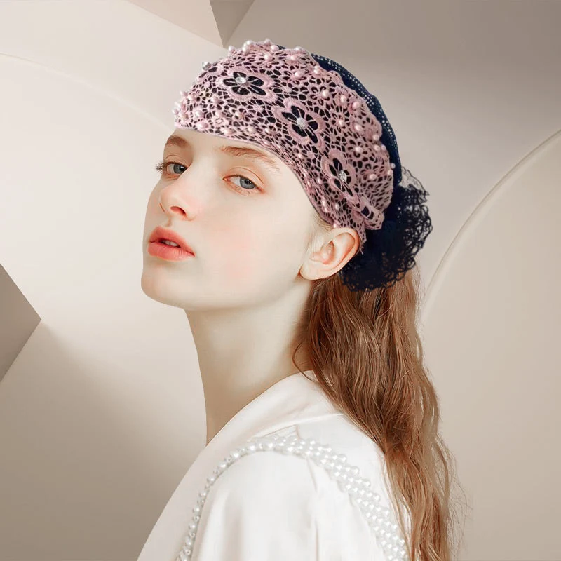 Ladies Floral Lace Headscarf - სურათი 7