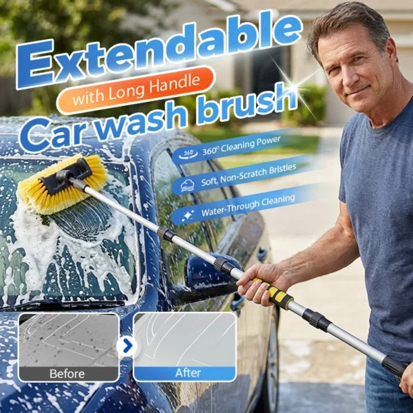 π Extendable Car Wash Brush β 60" Long Handle, 360Β° Clean! β¨ Reach higher, scrub smarter β gentle on paint, tough on dirt! π§Όπ¦