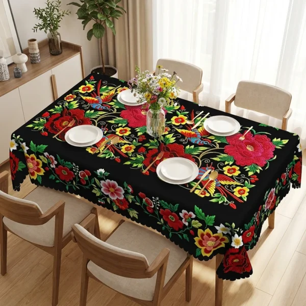 🏆Limited Time 60% Off! 💥Mexican Floral Tablecloth with Scalloped Edge