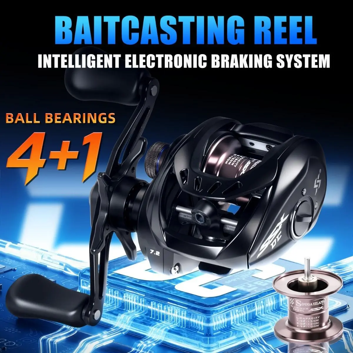 🌞Kick Off Spring With 50% Off!🎣DC Baitcasting Reel - Digital Brake System (Say Goodbye to Backlash!) - 7.2:1 High Speed - For Predatory Fishing in Freshwater & Saltwater - Image 7