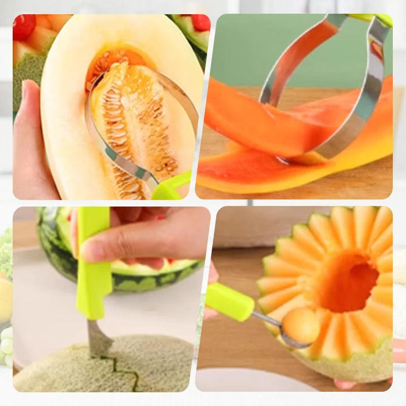🍉3-in-1 Stainless Steel Melon Baller Scoop Tool Kit - Image 5