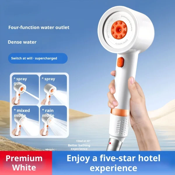๐ฟ4-Mode High-Pressure Shower Head with Filter