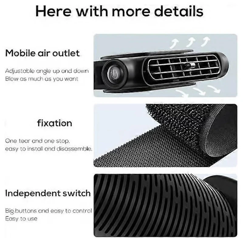 USB Car Headrest Cooling Fan with 3 Speeds - Image 5