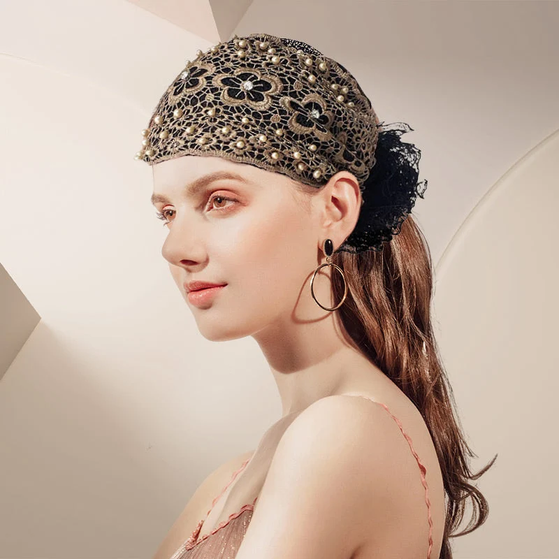 Ladies Floral Lace Headscarf - სურათი 2