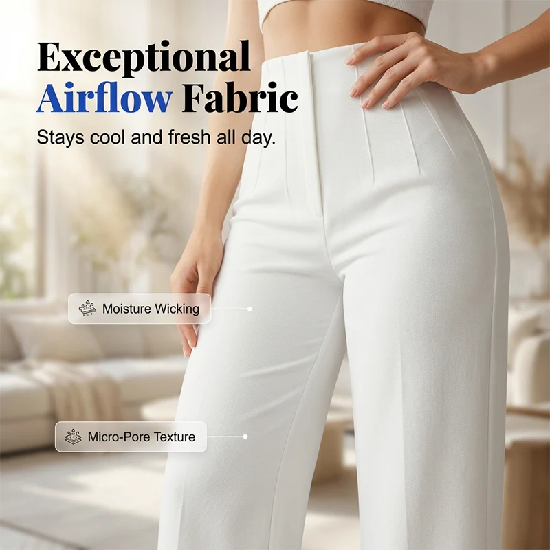 Women’s Solid Color Casual Wide Leg Pants - Image 3