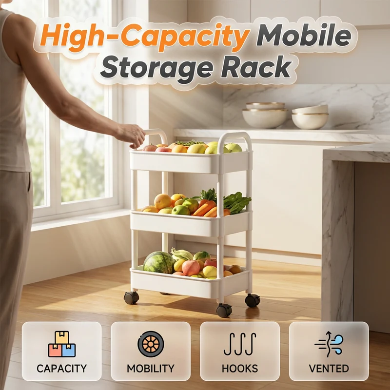 Mobile Kitchen Storage Organizer Rack - Image 9